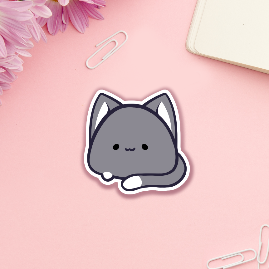 Grey Tuxedo Loaf Sticker