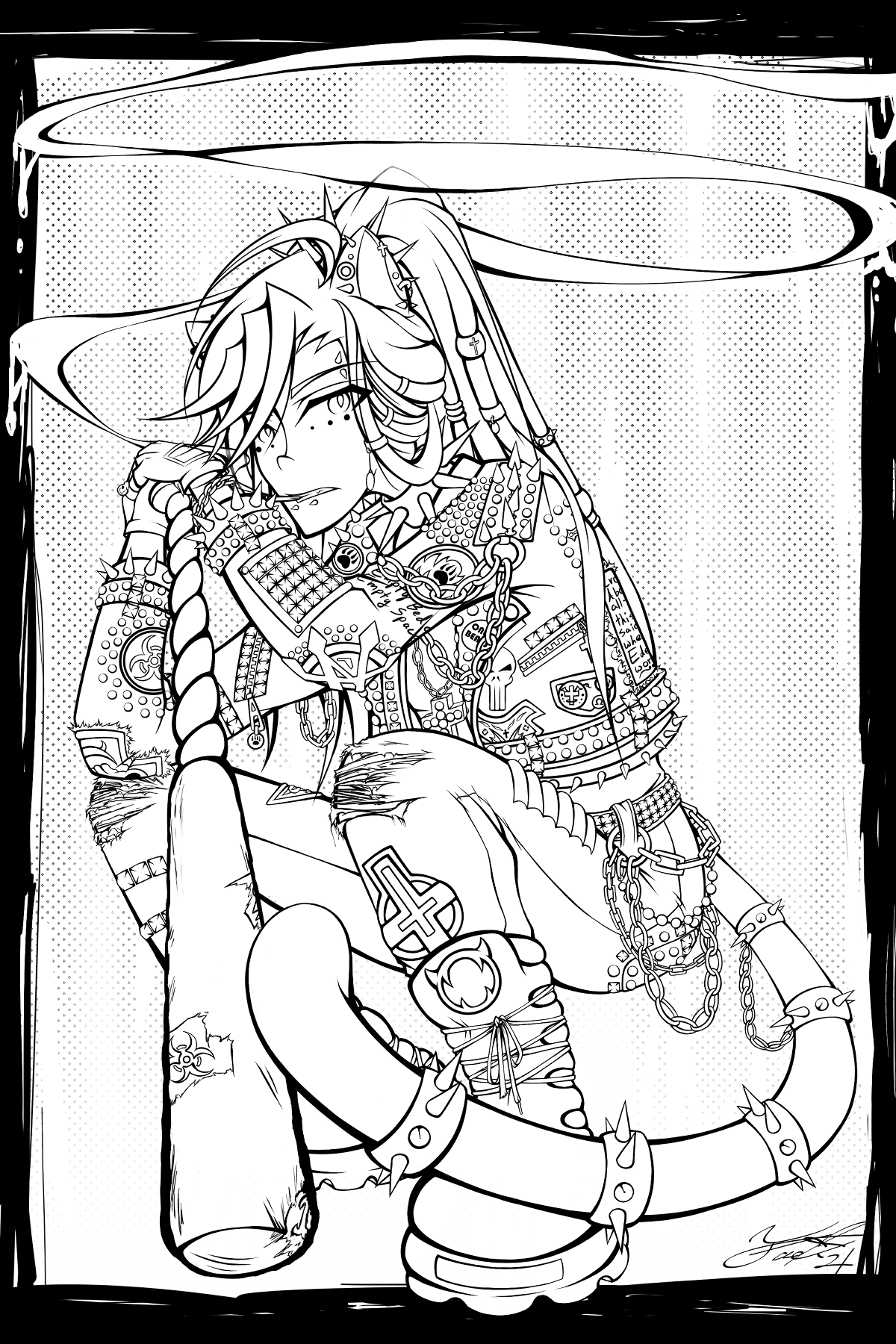 Mini Monochrome Yazuya Punk Print
