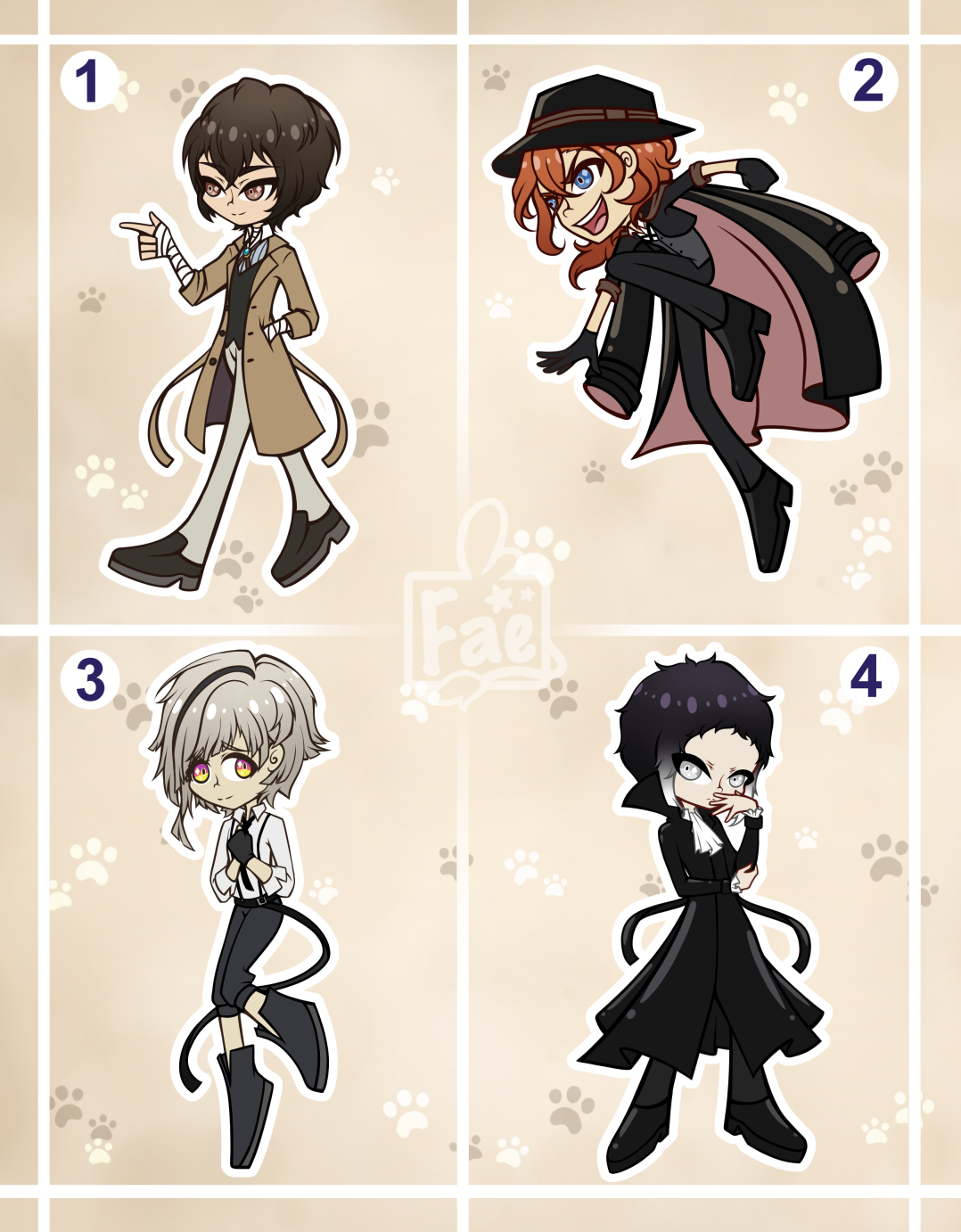 Bungo Stray Dogs Charms