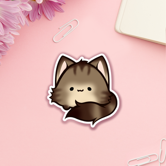 Fluffy Brown Tabbie Loaf Sticker